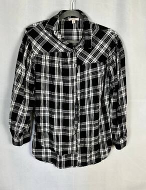 Womens Plaid Button Down